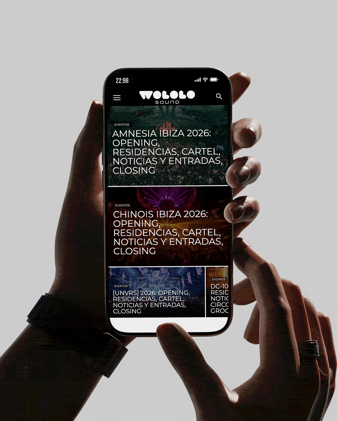 Proyecto de diseño y desarrollo web para Wololo Sound. Medio de noticias digital sobre música electrónica.